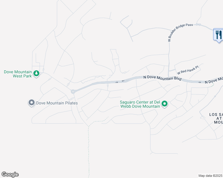map of restaurants, bars, coffee shops, grocery stores, and more near 7240 Cactus Flower Pass in Marana