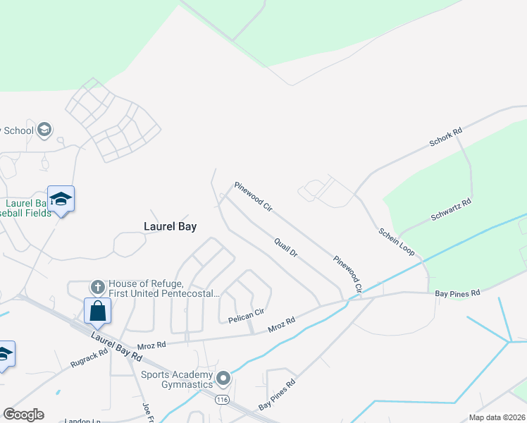 map of restaurants, bars, coffee shops, grocery stores, and more near 4350 Pinewood Circle in Beaufort