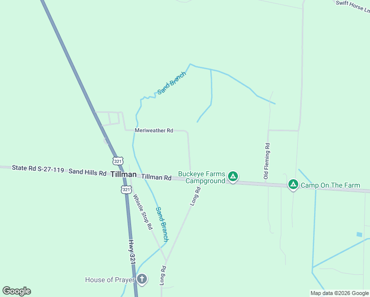 map of restaurants, bars, coffee shops, grocery stores, and more near 161 Meriweather Drive in Tillman