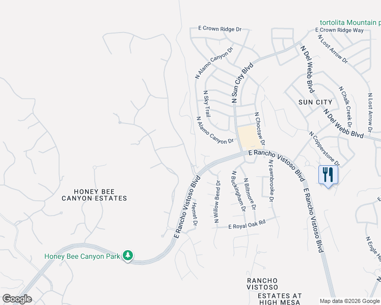 map of restaurants, bars, coffee shops, grocery stores, and more near 14298 North Quiet Rain Drive in Oro Valley