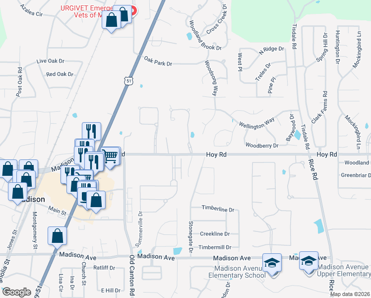 map of restaurants, bars, coffee shops, grocery stores, and more near 113 Victoria Place in Madison
