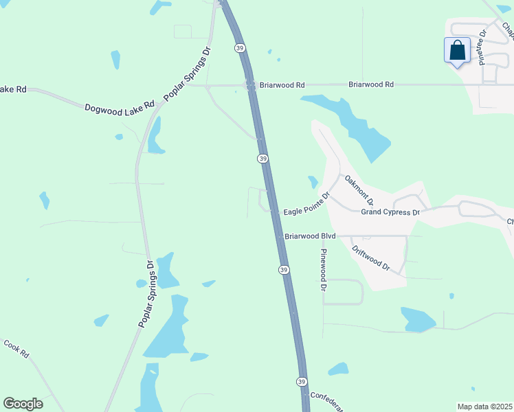 map of restaurants, bars, coffee shops, grocery stores, and more near 8221 Mississippi 39 in Meridian