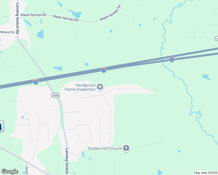 map of restaurants, bars, coffee shops, grocery stores, and more near 333 Cross Creek Road in Longview