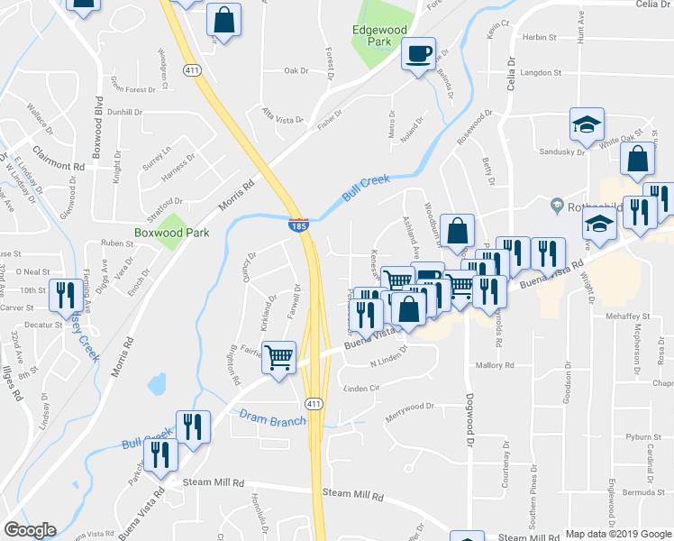 map of restaurants, bars, coffee shops, grocery stores, and more near 3852 Pembrook Court in Columbus