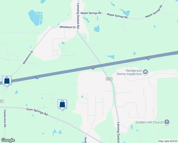 map of restaurants, bars, coffee shops, grocery stores, and more near 236 Foreman Avenue in Longview