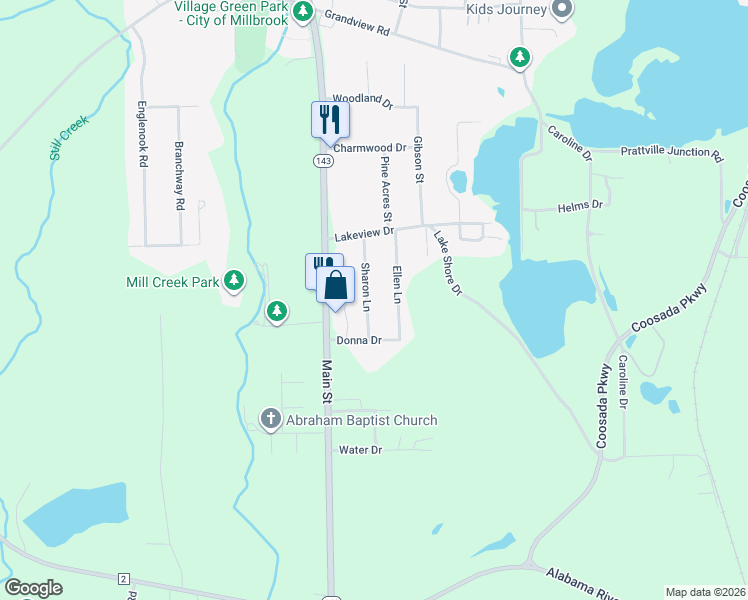 map of restaurants, bars, coffee shops, grocery stores, and more near 2510 Sharon Ln in Millbrook