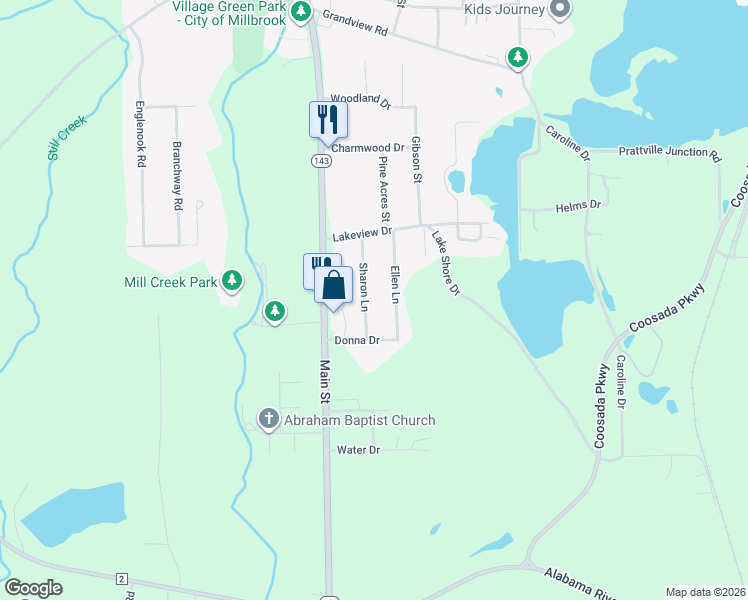 map of restaurants, bars, coffee shops, grocery stores, and more near 2510 Sharon Ln in Millbrook
