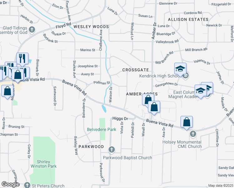 map of restaurants, bars, coffee shops, grocery stores, and more near 5576 Pollman Court in Columbus