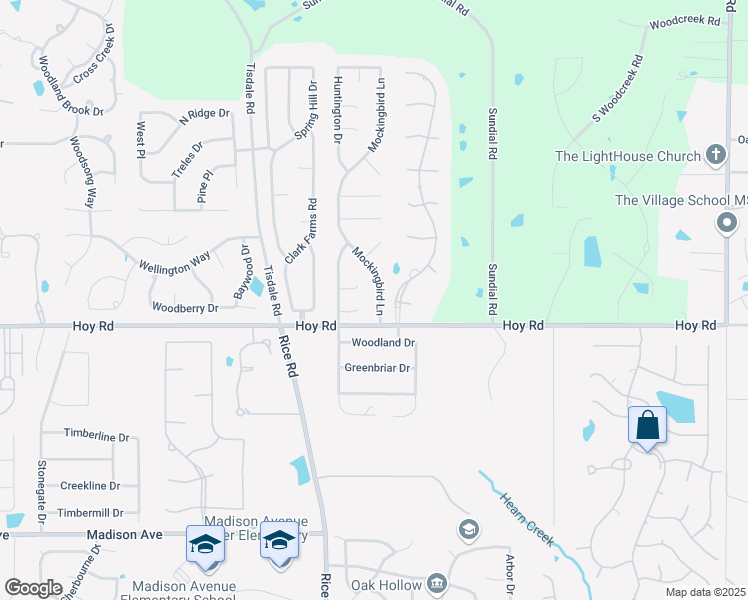 map of restaurants, bars, coffee shops, grocery stores, and more near 312 Mockingbird Lane in Madison