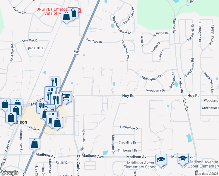 map of restaurants, bars, coffee shops, grocery stores, and more near 113 Victoria Pl in Madison