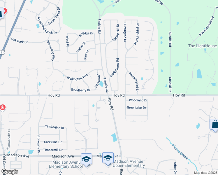 map of restaurants, bars, coffee shops, grocery stores, and more near 208 Clark Farms Road in Madison