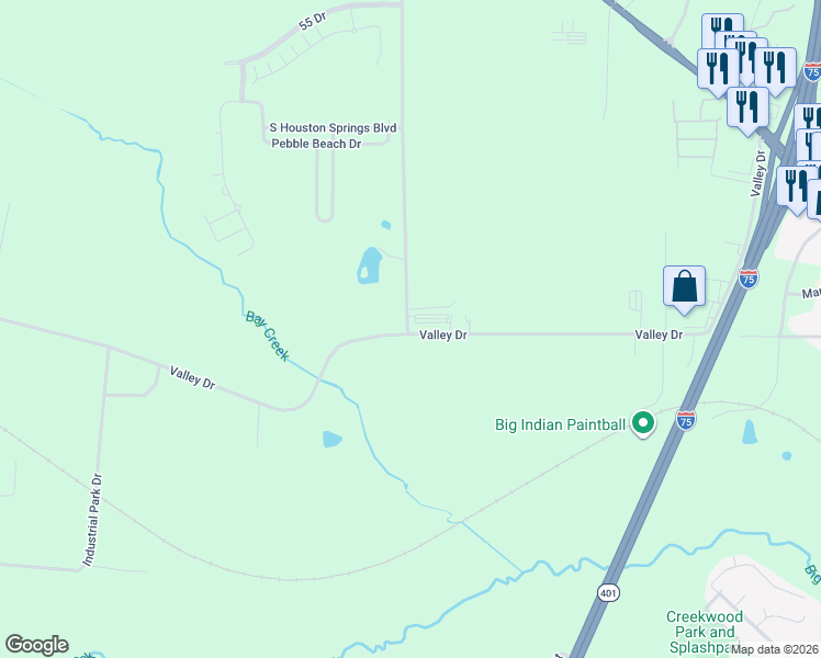 map of restaurants, bars, coffee shops, grocery stores, and more near 600 Valley Drive in Perry