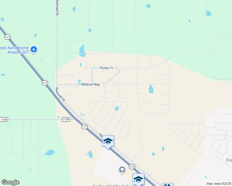 map of restaurants, bars, coffee shops, grocery stores, and more near 10105 Margay Court in Godley