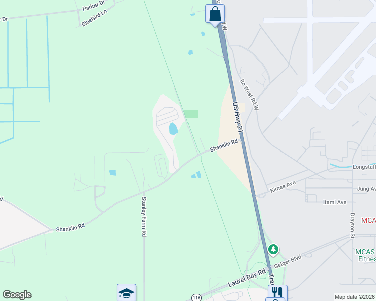 map of restaurants, bars, coffee shops, grocery stores, and more near 40 Shanklin Road in Beaufort