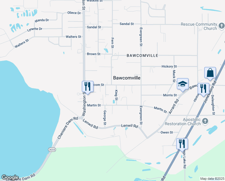map of restaurants, bars, coffee shops, grocery stores, and more near 515 King St in West Monroe