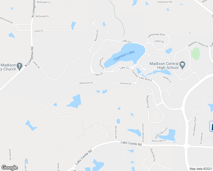 map of restaurants, bars, coffee shops, grocery stores, and more near 539 Florence Dr in Madison