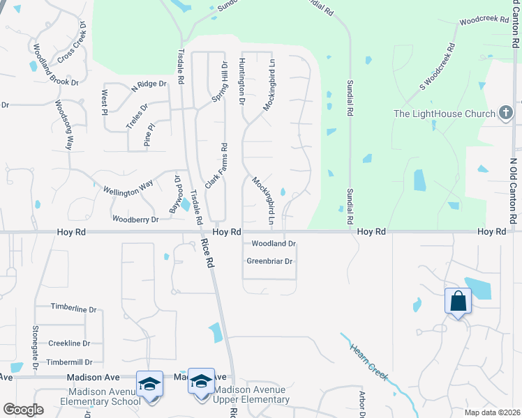 map of restaurants, bars, coffee shops, grocery stores, and more near 312 Mockingbird Lane in Madison