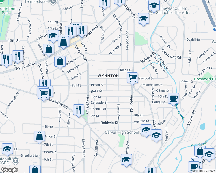 map of restaurants, bars, coffee shops, grocery stores, and more near 1028 Samson Avenue in Columbus
