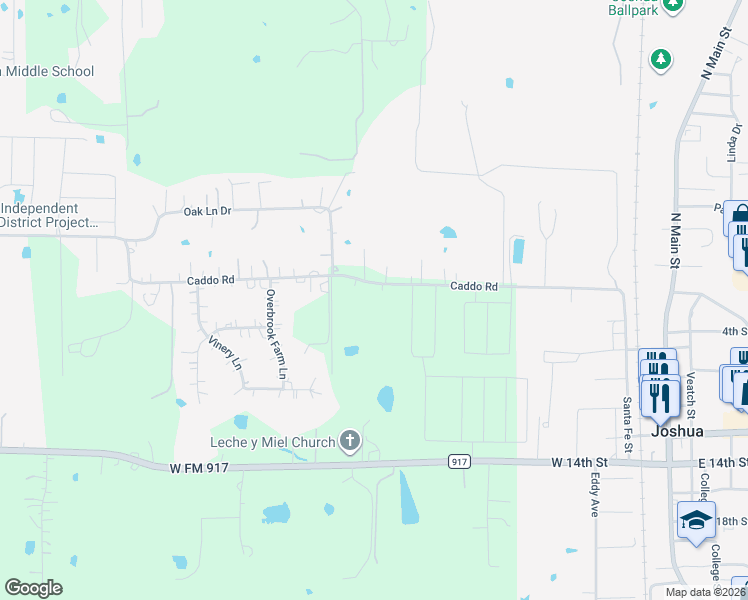 map of restaurants, bars, coffee shops, grocery stores, and more near in Joshua