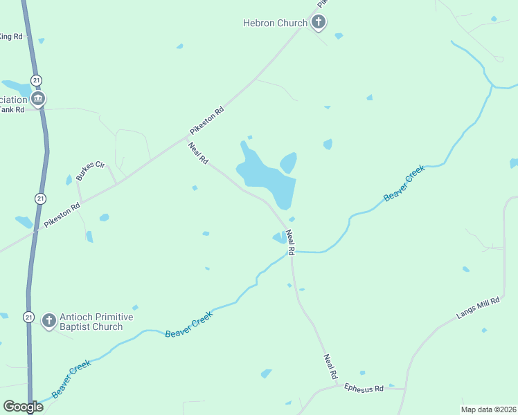 map of restaurants, bars, coffee shops, grocery stores, and more near 726 Neal Road in Forest