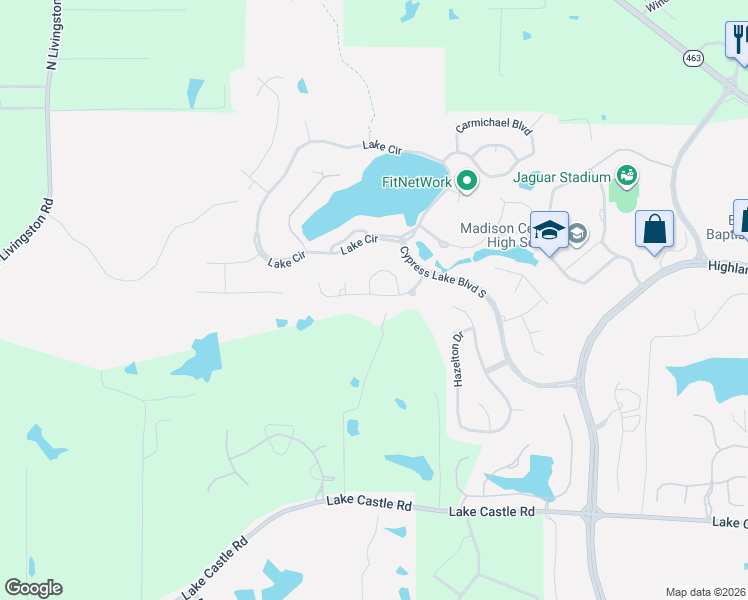map of restaurants, bars, coffee shops, grocery stores, and more near 519 Florence Drive in Madison