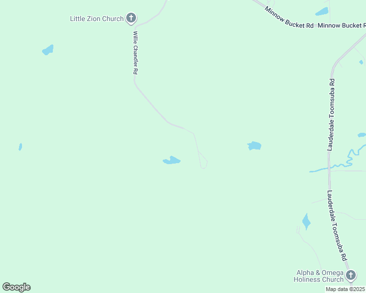 map of restaurants, bars, coffee shops, grocery stores, and more near Willie Chandler Road in Toomsuba