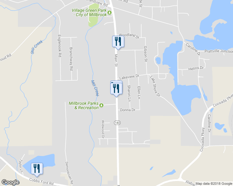 map of restaurants, bars, coffee shops, grocery stores, and more near 2551 Main Street in Millbrook