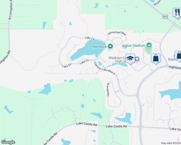 map of restaurants, bars, coffee shops, grocery stores, and more near 519 Florence Drive in Madison