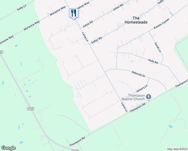 map of restaurants, bars, coffee shops, grocery stores, and more near 8632 Marthas Way in Alvarado