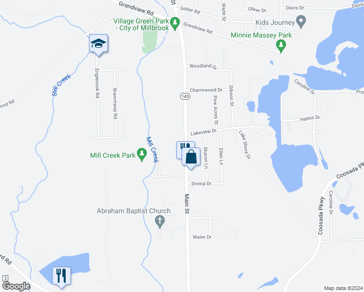 map of restaurants, bars, coffee shops, grocery stores, and more near 2581 Main Street in Millbrook