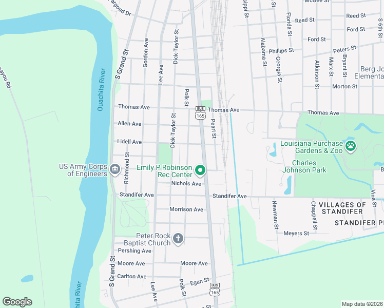 map of restaurants, bars, coffee shops, grocery stores, and more near 3309 Polk St in Monroe