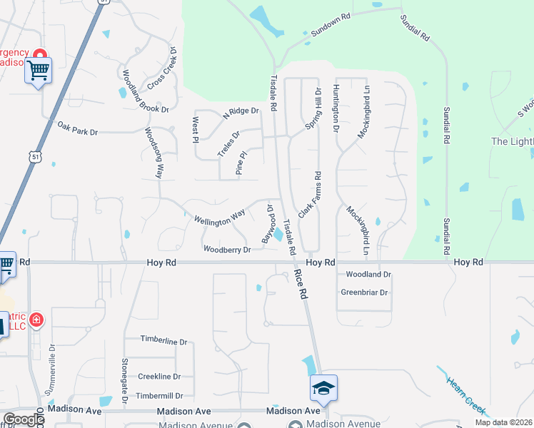 map of restaurants, bars, coffee shops, grocery stores, and more near 1609 Baywood Dr in Madison