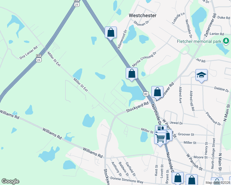 map of restaurants, bars, coffee shops, grocery stores, and more near 237 Sunview Drive in Statesboro