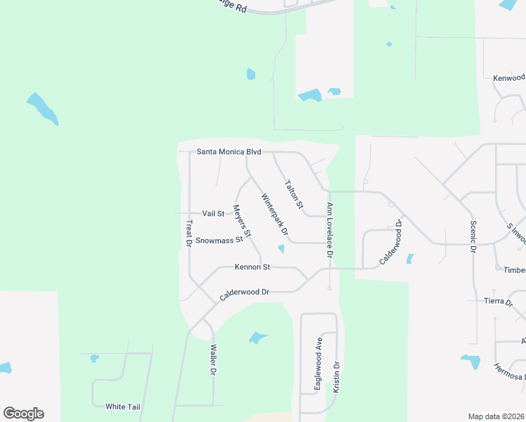 map of restaurants, bars, coffee shops, grocery stores, and more near 3838 Winterpark Drive in Shreveport