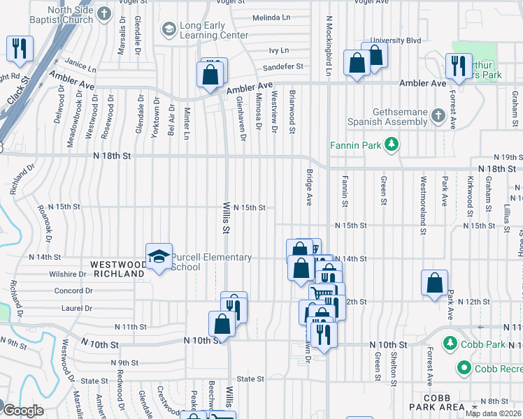 map of restaurants, bars, coffee shops, grocery stores, and more near in Abilene