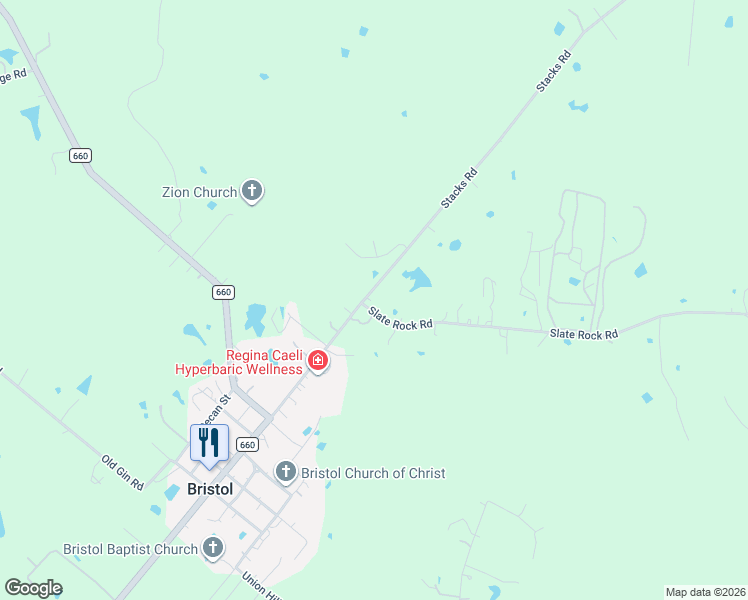 map of restaurants, bars, coffee shops, grocery stores, and more near 103 Slate Rock Road in Ennis