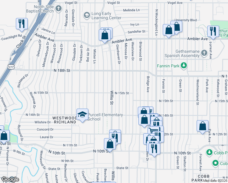 map of restaurants, bars, coffee shops, grocery stores, and more near 1466 Glenhaven Drive in Abilene