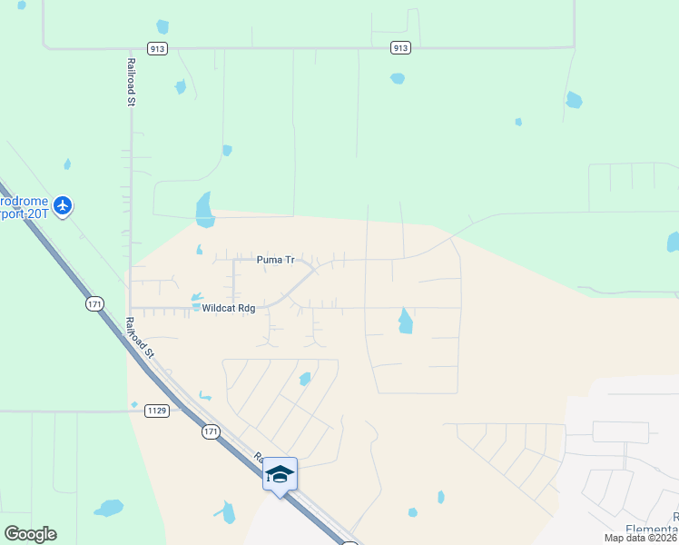 map of restaurants, bars, coffee shops, grocery stores, and more near 9601 Wildcat Ridge in Godley