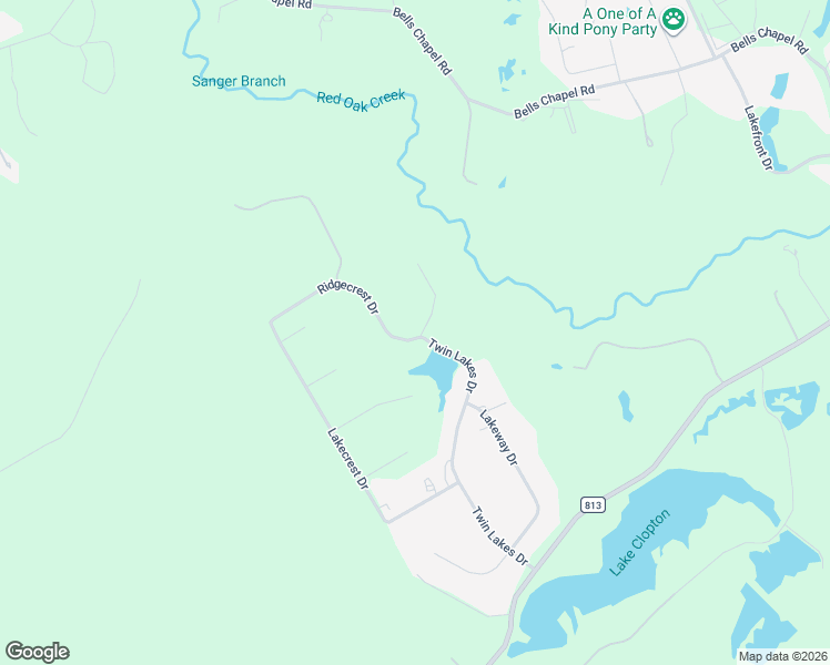 map of restaurants, bars, coffee shops, grocery stores, and more near 208 Ridgecrest Drive in Waxahachie