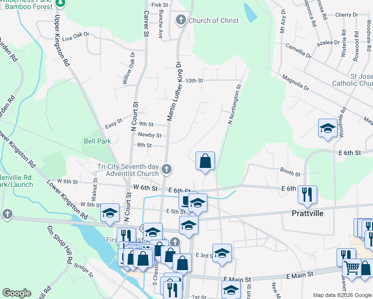 map of restaurants, bars, coffee shops, grocery stores, and more near 110 Cosby Court in Prattville