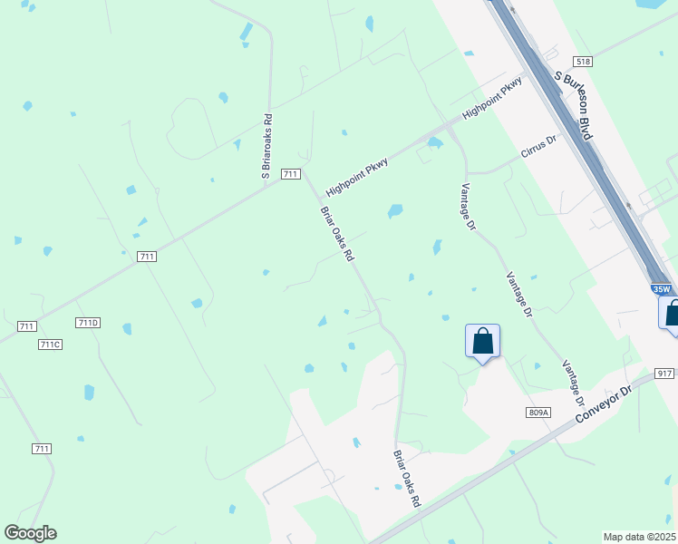 map of restaurants, bars, coffee shops, grocery stores, and more near 6425 County Road 809 in Cleburne