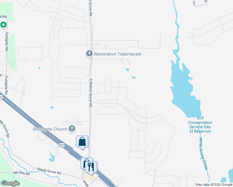 map of restaurants, bars, coffee shops, grocery stores, and more near 1223-1665 South Walnut Grove Road in Midlothian