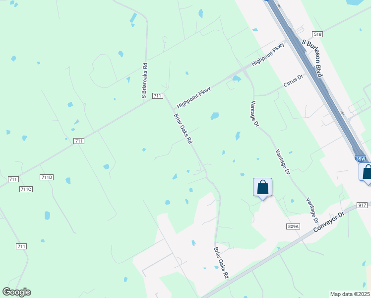 map of restaurants, bars, coffee shops, grocery stores, and more near 6425 County Road 809 in Cleburne