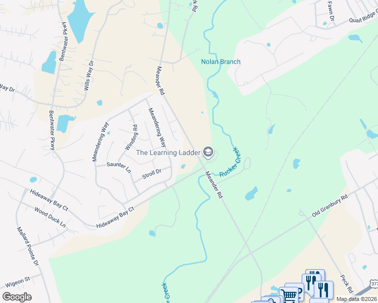 map of restaurants, bars, coffee shops, grocery stores, and more near 3206 Estate Drive in Granbury
