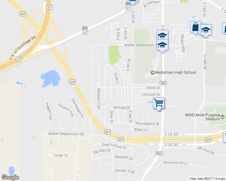 map of restaurants, bars, coffee shops, grocery stores, and more near 1504 Stiles Court in Midlothian