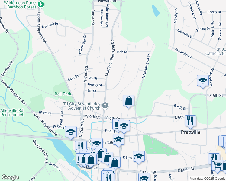 map of restaurants, bars, coffee shops, grocery stores, and more near 110 Cosby Court in Prattville