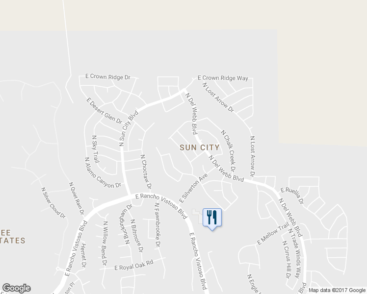 map of restaurants, bars, coffee shops, grocery stores, and more near 14500 North Crown Point Drive in Oro Valley