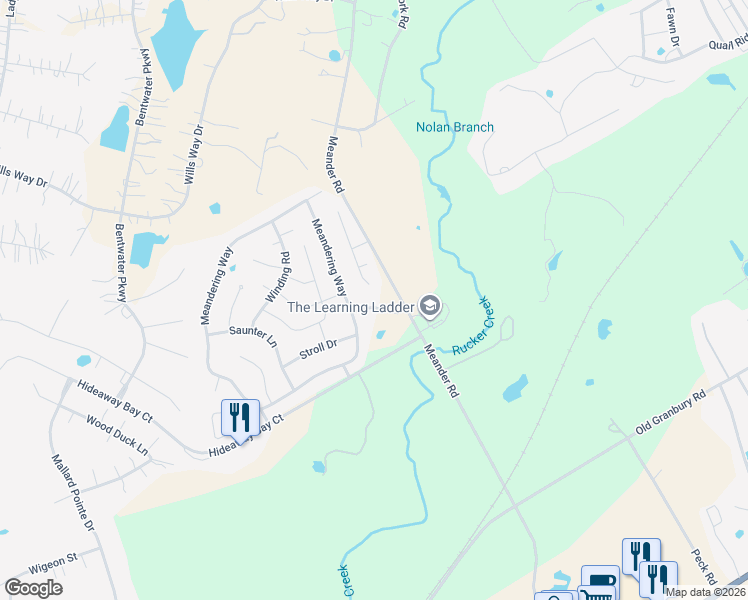 map of restaurants, bars, coffee shops, grocery stores, and more near 3206 Estate Drive in Granbury