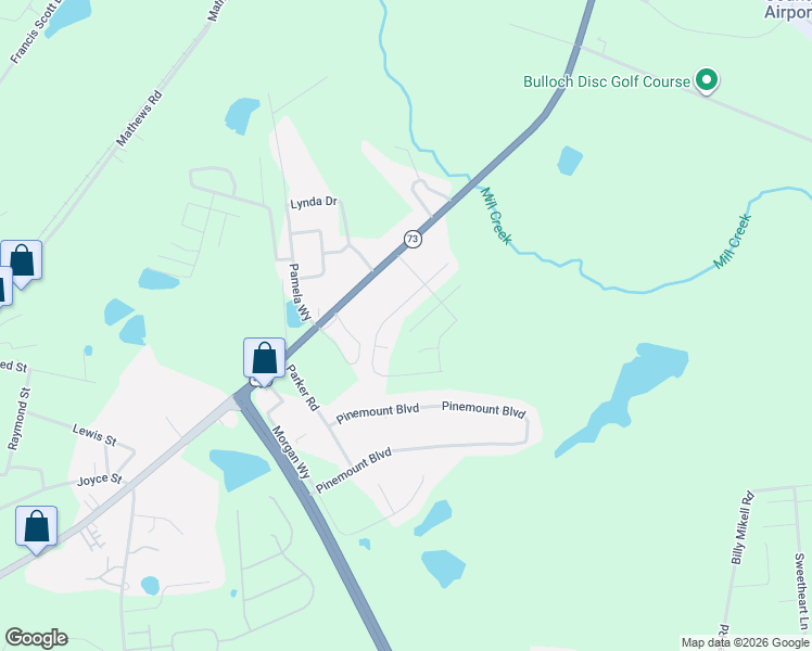 map of restaurants, bars, coffee shops, grocery stores, and more near 315 South Bridgeport Drive in Statesboro