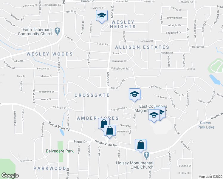 map of restaurants, bars, coffee shops, grocery stores, and more near 5838 Mill Branch Road in Columbus